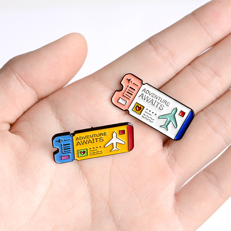 Outdoor Adventure Friends - Air Tickets Enamel Pin Custom Adventure