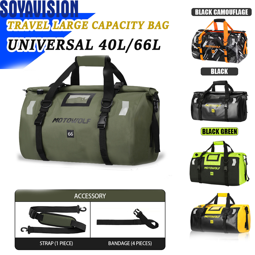 Outdoor Adventure Kit - Waterproof Duffel Bag 40L/66L Motorcycle Travel