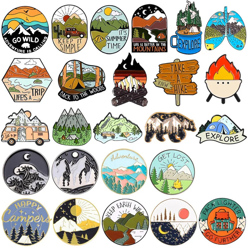 Outdoor Adventure Friends - Outdoor Adventure Enamel Pins Scenic Mountain
