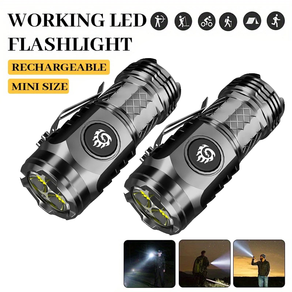 Outdoor Adventure Trips - High Strong Power LED Flashlight Built-in