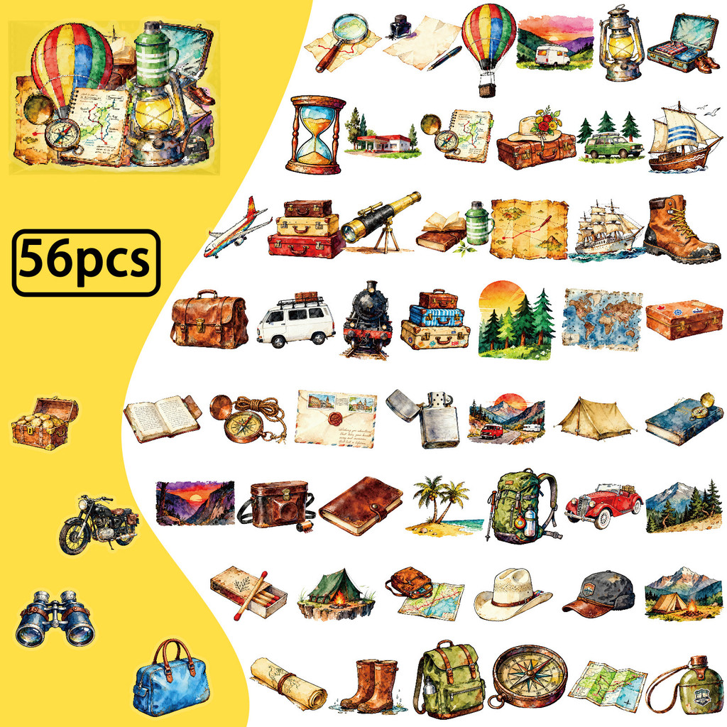 56Pcs Vintage Travel Outdoor P - Outdoor Adventure Store のレビューと価格