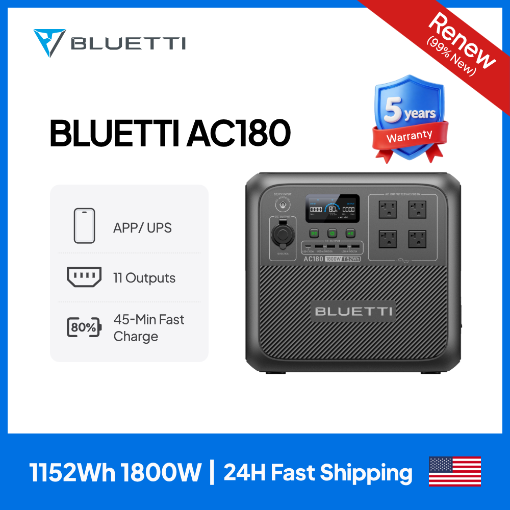 【RENEW】BLUETTI AC180 Solar Por - Outdoor Adventure Kit のレビューと価格