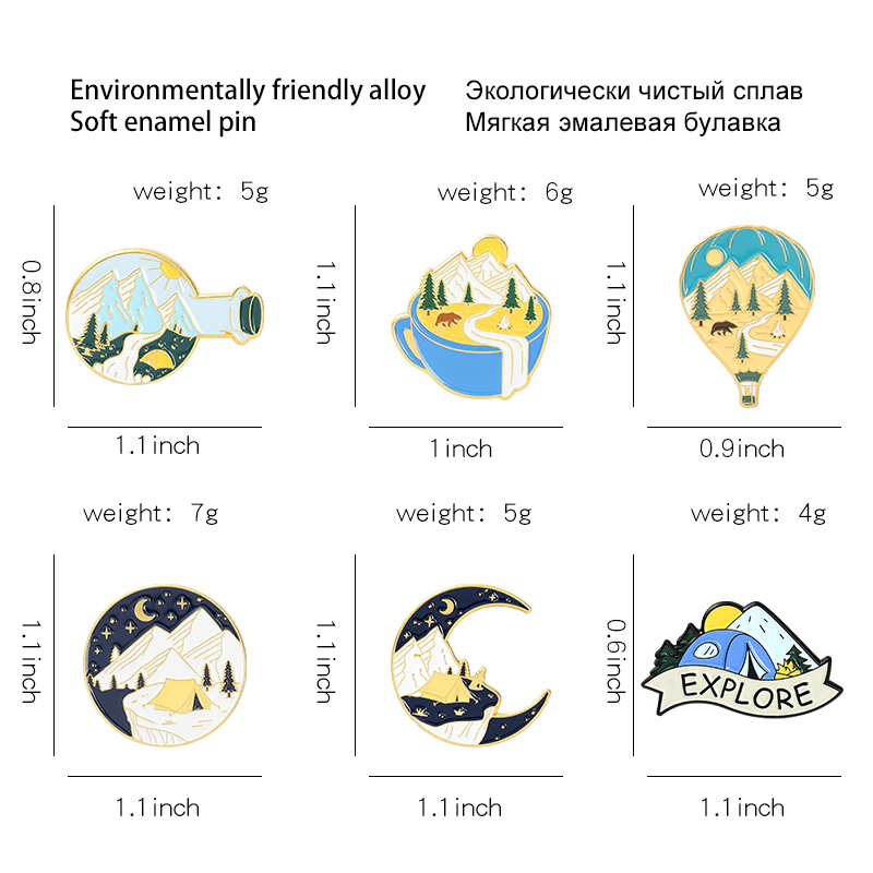 Camping Adventure Enamel Pins  - Outdoor Adventure Friends のレビューと価格