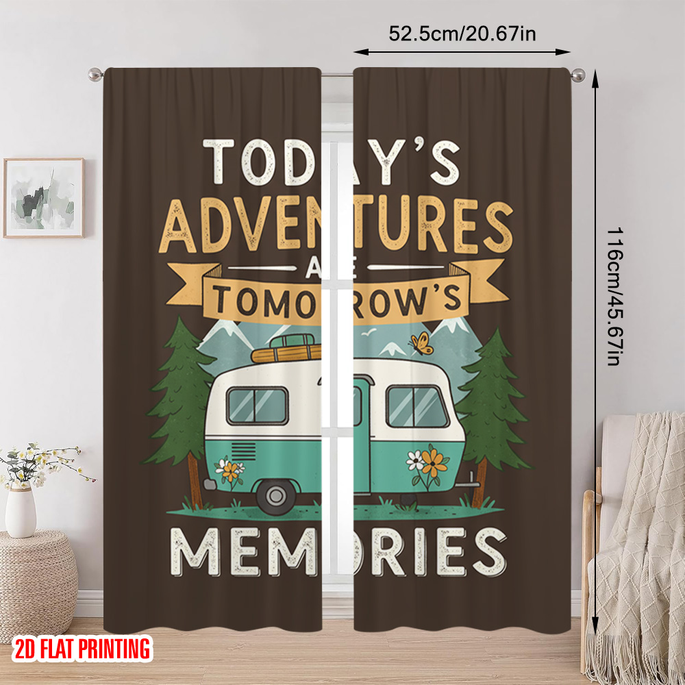 2pcs 2D flat printing Curtain  - Outdoor Adventure Festival のレビューと価格