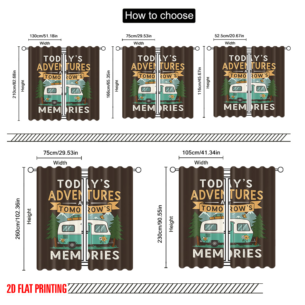 2pcs 2D flat printing Curtain  - Outdoor Adventure Festival のレビューと価格