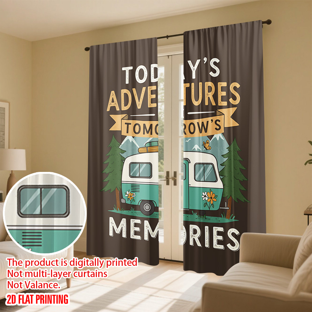 2pcs 2D flat printing Curtain  - Outdoor Adventure Festival のレビューと価格