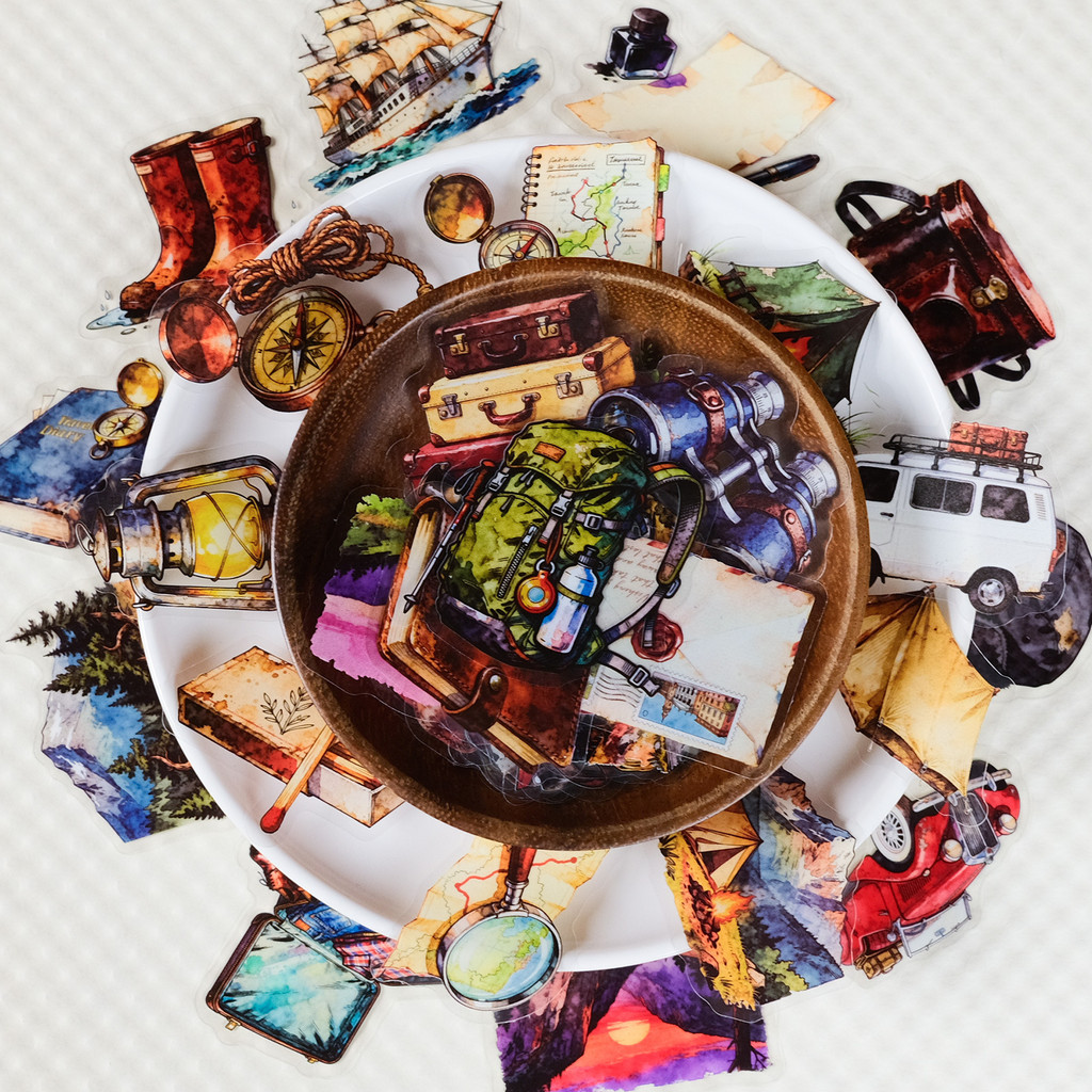 56Pcs Vintage Travel  Outdoor  - Outdoor Adventure Store のレビューと価格