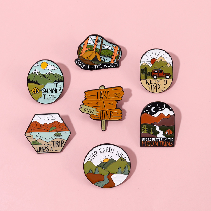 Camping Outdoors Enamel Pins C - Outdoor Adventure Friends のレビューと価格
