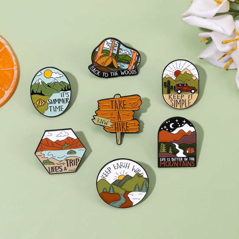 Camping Outdoors Enamel Pins C - Outdoor Adventure Friends のレビューと価格